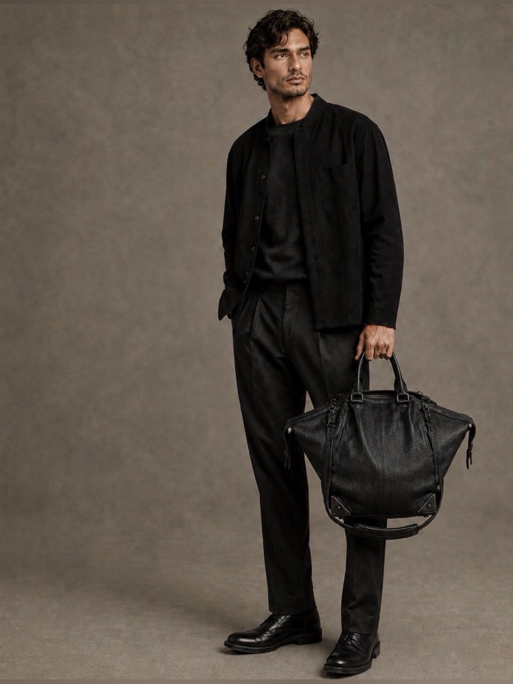 Alexander Wang Large Emile Black Pebbled Leather Tote Shoulder Bag Retail $1250